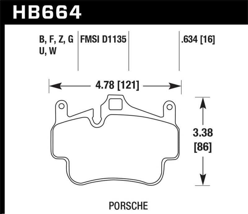 Hawk 05-08 Porsche 911 Carrera Front & Rear / 07-08 Cayman Front Perf Ceramic Street Brake Pads-Brake Pads - Performance-Hawk Performance