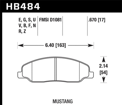 Hawk 05-10 Ford Mustang GT & V6 / 07-08 Shelby GT HPS Street Front Brake Pads-Brake Pads - Performance-Hawk Performance