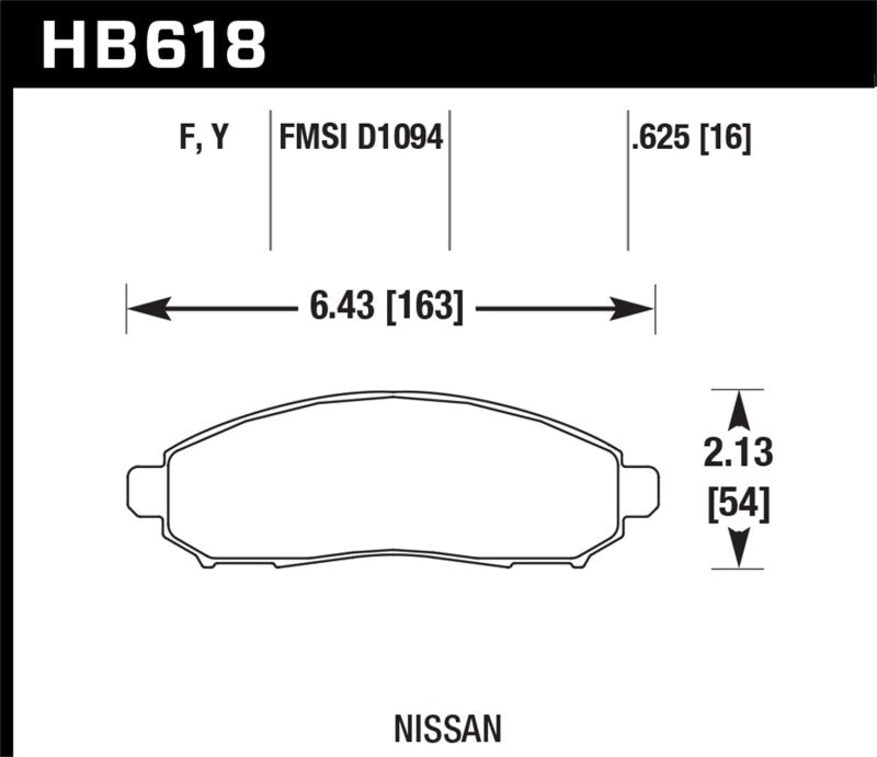 Hawk 05-10 Nissan Frontier / 05-07 Nissan Pathfinder / 09-10 Pathfinder 4.0L / 05-10 Nissan Xtrerra-Brake Pads - OE-Hawk Performance