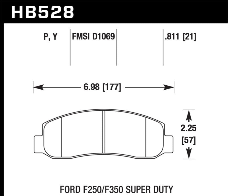Hawk 05-11 Ford F250/F350 / 2011 Ford F550 Super Duty Street Front Brake Pads-Brake Pads - Performance-Hawk Performance