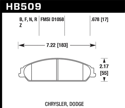 Hawk 05 Chrysler 300C w/ Perf. and HD Suspension HPS Street Front Brake Pads-Brake Pads - Performance-Hawk Performance