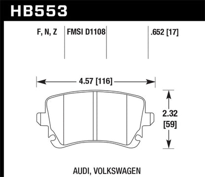 Hawk 06-07 Audi A6 Quattro / 03-04 RS6 / 04-08 S4 HPS Street Rear Brake Pads-Brake Pads - Performance-Hawk Performance