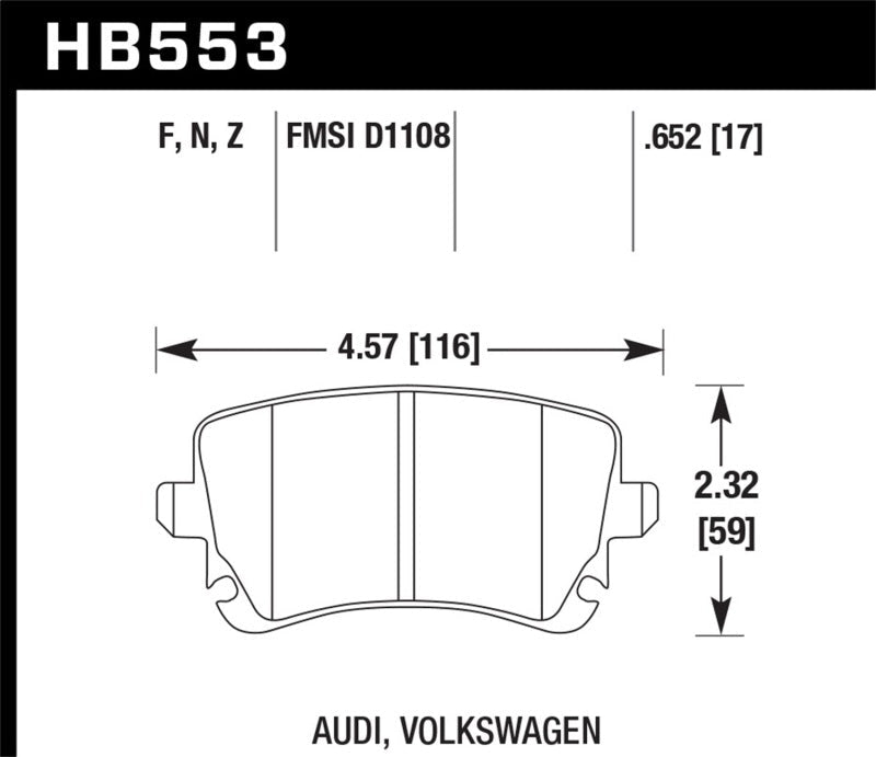 Hawk 06-07 Audi A6 Quattro / 03-04 RS6 / 04-08 S4 HPS Street Rear Brake Pads-Brake Pads - Performance-Hawk Performance