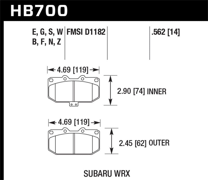 Hawk 06-07 Subaru WRX HPS Street Brake Pads-Brake Pads - Performance-Hawk Performance