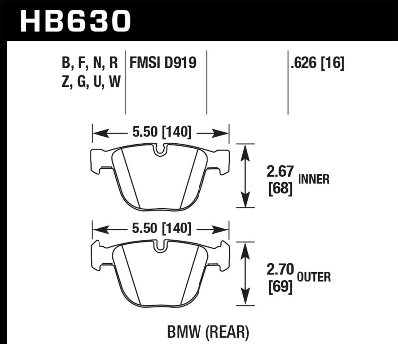 Hawk 06-10 BMW M5/M6 DTC-60 Rear Brake Pads-Brake Pads - Racing-Hawk Performance