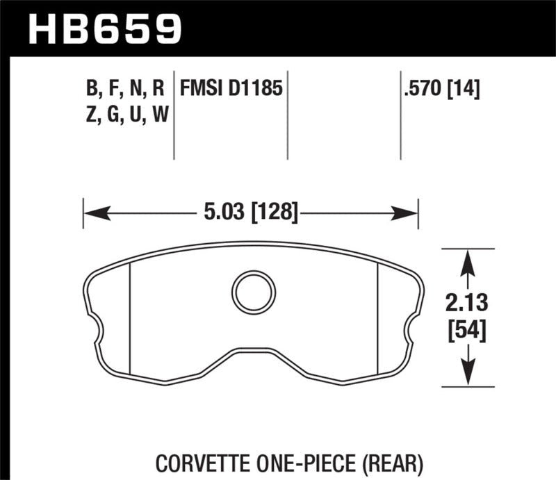 Hawk 06-10 Chevy Corvette (Improved Pad Design) Rear Performance Ceramic Sreet Brake Pads-Brake Pads - Performance-Hawk Performance
