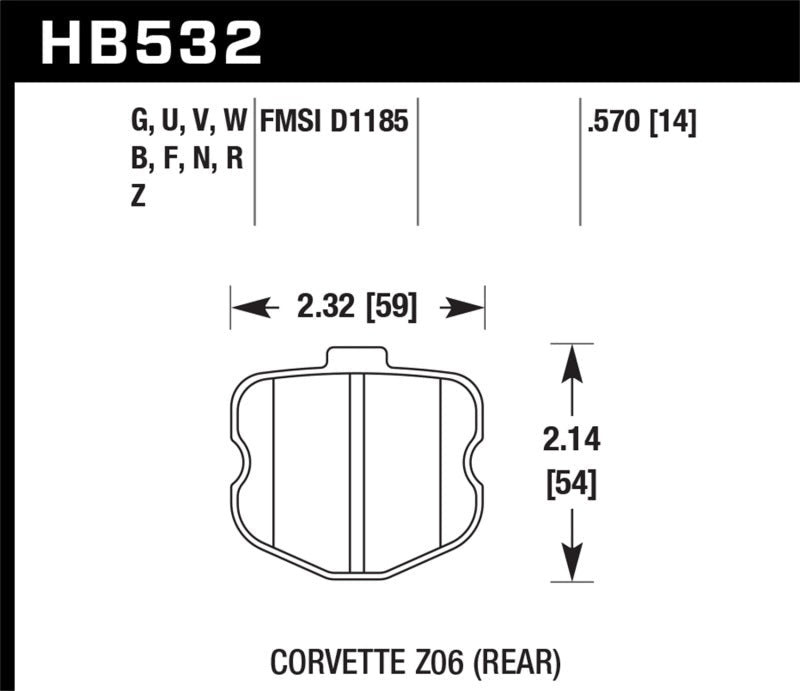 Hawk 06-10 Chevy Corvette (OEM Pad Design) Rear HPS Street Brake Pads-Brake Pads - Performance-Hawk Performance