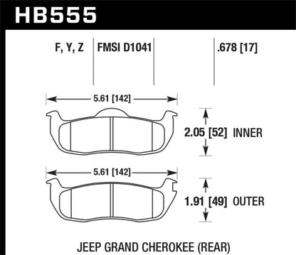 Hawk 06-10 Jeep Commander / 05-10 Grand Cherokee / 05-10 Armada / 04 Pathfinder / 04-10 Tital 5.6L /-Brake Pads - OE-Hawk Performance