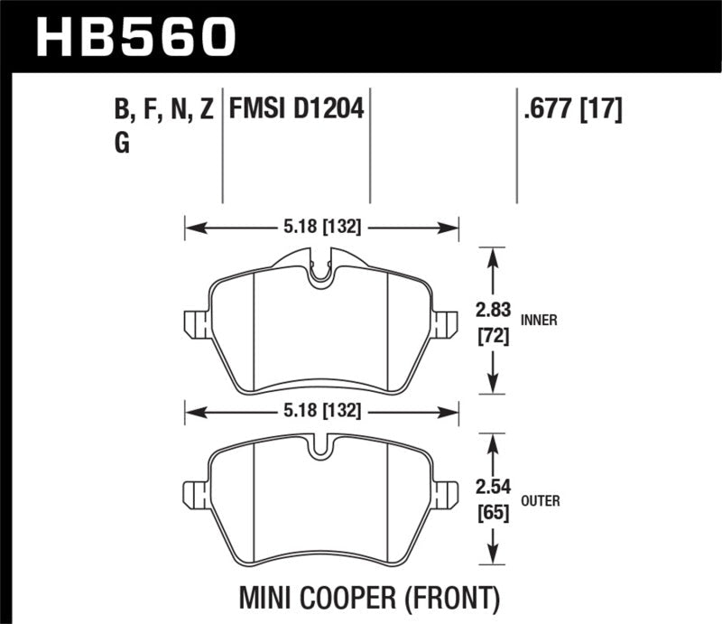 Hawk 06-15 Mini Cooper DTC-60 Race Front Brake Pads-Brake Pads - Racing-Hawk Performance