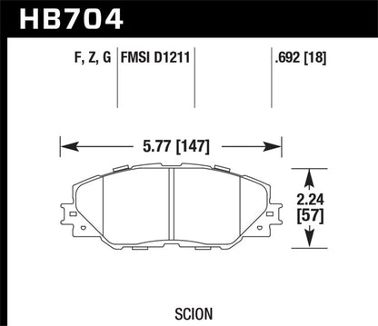 Hawk 06-16 Toyota RAV4 HPS 5.0 Front Brake Pads-Brake Pads - Performance-Hawk Performance