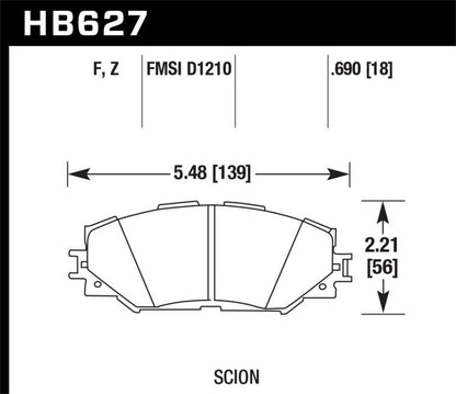 Hawk 06-16 Toyota RAV4 HPS 5.0 Front Brake Pads-Brake Pads - Performance-Hawk Performance