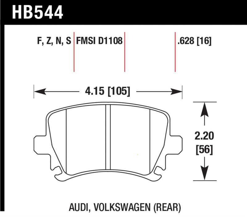 Hawk 06 Audi A6 Quattro Avant/06-09 A6 Quattro HT-10 Rear Brake Pads-Brake Pads - Racing-Hawk Performance