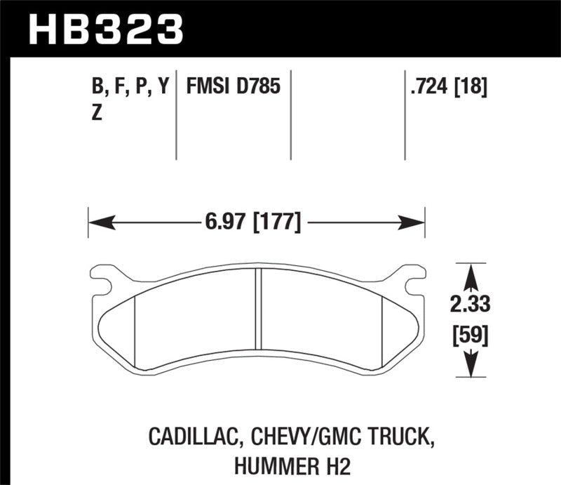 Hawk 06 Chevy Avalanche 2500 / GMC Truck / Hummer Super Duty Street Rear Brake Pads-Brake Pads - Performance-Hawk Performance