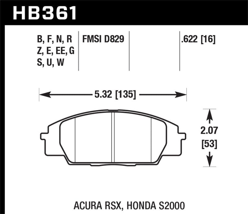 Hawk 06+ Civic Si Performance Ceramic Street Front Brake Pads-Brake Pads - Performance-Hawk Performance