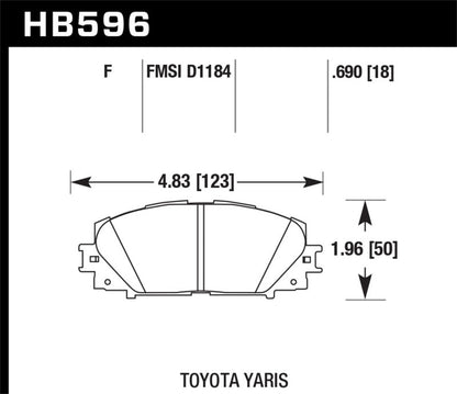 Hawk 07-16 Toyota Yaris HPS 5.0 Front Brake Pads-Brake Pads - Performance-Hawk Performance