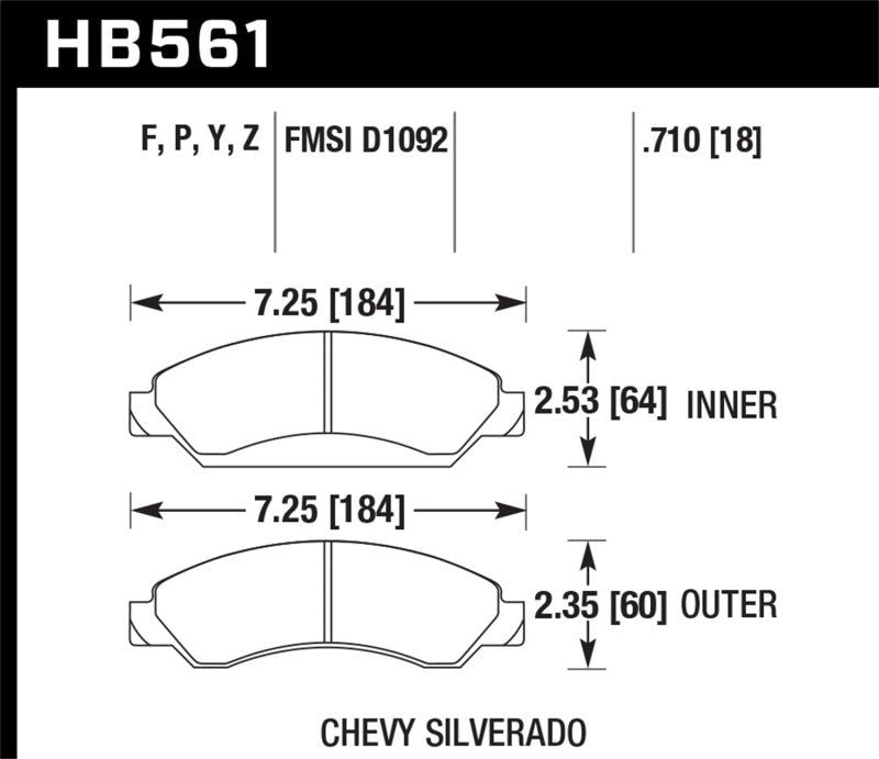 Hawk 07 Chevy Tahoe LTZ Front LTS Brake Pads-Brake Pads - OE-Hawk Performance