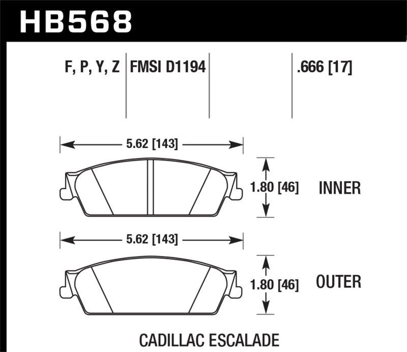 Hawk 07 Chevy Tahoe LTZ LTS Rear Brake Pads-Brake Pads - OE-Hawk Performance