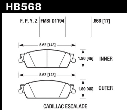 Hawk 07 Chevy Tahoe LTZ LTS Rear Brake Pads-Brake Pads - OE-Hawk Performance