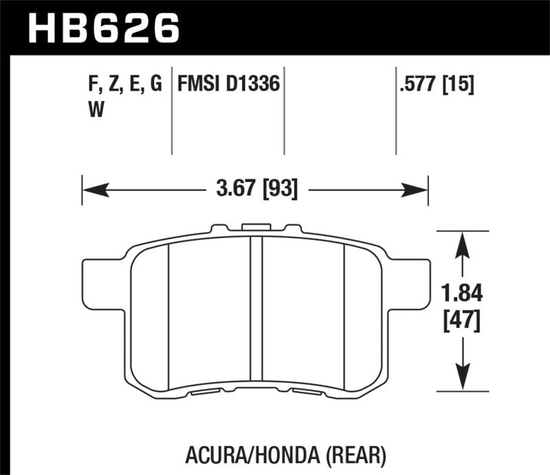 Hawk 08-10 Honda Accord 2.4L/3.0L/3.5L / 09-10 Acura TST 2.4L HPS Street Rear Brake Pads-Brake Pads - Performance-Hawk Performance