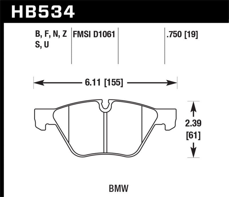 Hawk 08-12 BMW 128i /06 325i/325Xi /07 328i/328Xi /06 330i/330Xi Front HT-10 Race Brake Pads-Brake Pads - Racing-Hawk Performance