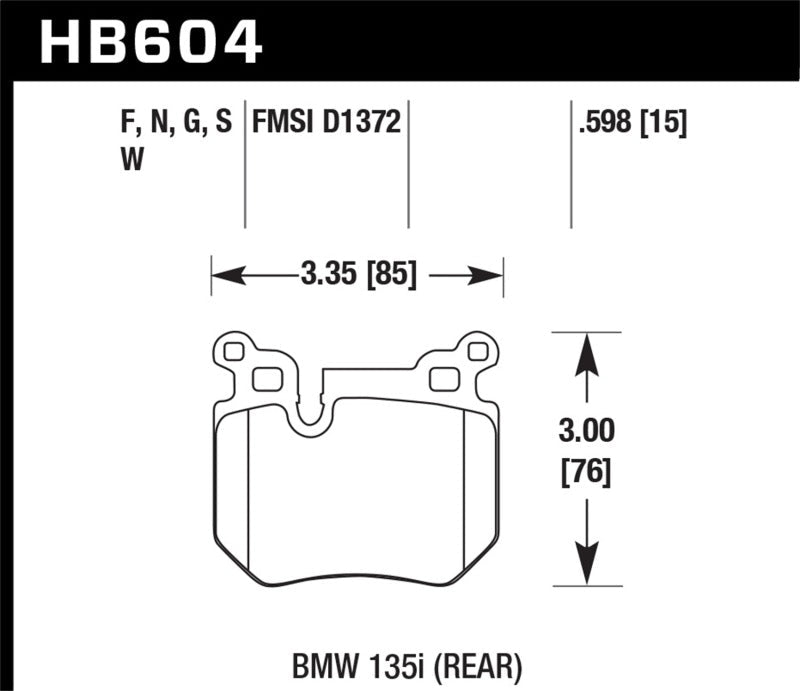 Hawk 08-13 BMW 135i HPS 5.0 Rear Brake Pads-Brake Pads - Performance-Hawk Performance