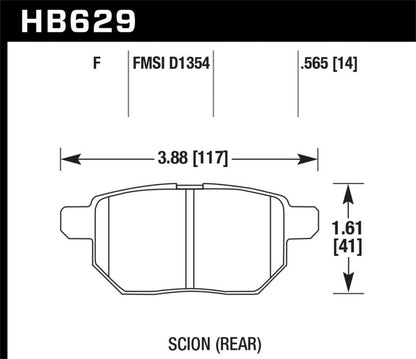 Hawk 08-15 Scion xB HPS 5.0 Rear Brake Pads-Brake Pads - Performance-Hawk Performance