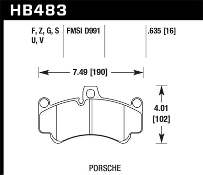 Hawk 08 Porsche 911 Targa 4/4S/03-05 911 GT2/04-08 GT3/07-08 Turbo PC Street Front Brake Pads-Brake Pads - Performance-Hawk Performance