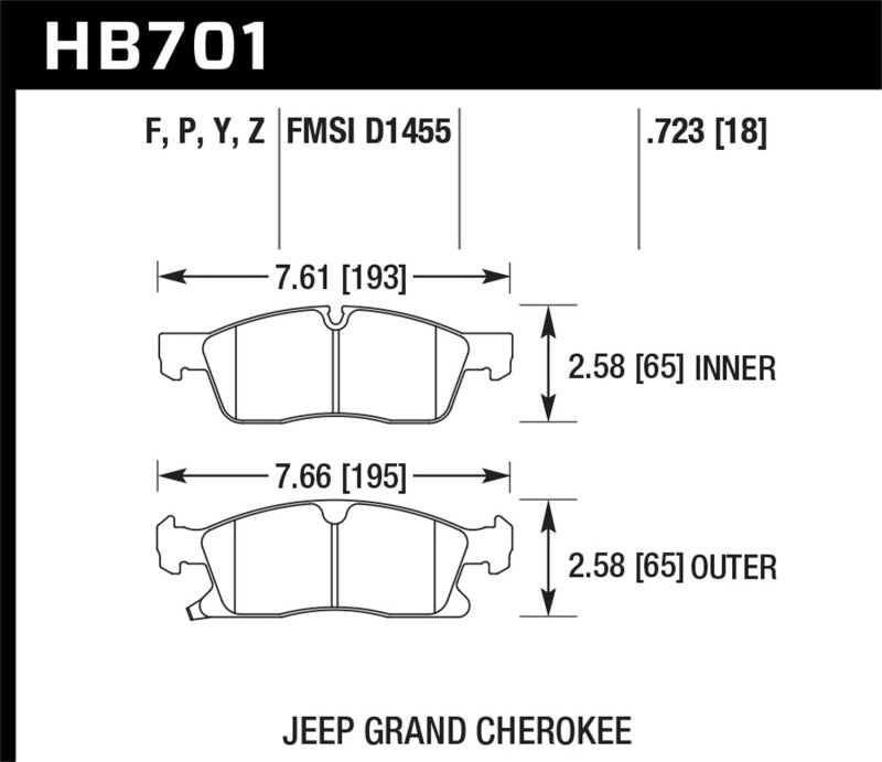 Hawk 11-12 Dodge Durango / 11-12 Jeep Grand Cherokee LTS Front Street Brake Pads-Brake Pads - OE-Hawk Performance
