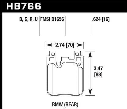 Hawk 12-16 BMW 328i HPS 5.0 Rear Brake Pads-Brake Pads - Performance-Hawk Performance
