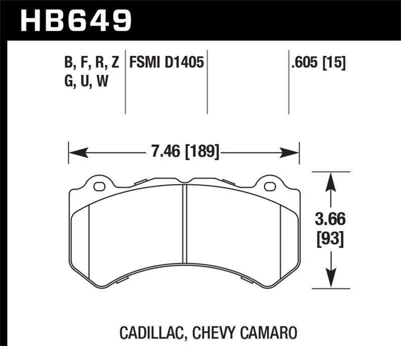 Hawk 12-16 Chevrolet Camaro ZL1 HP+ Front Brake Pads-Brake Pads - Performance-Hawk Performance