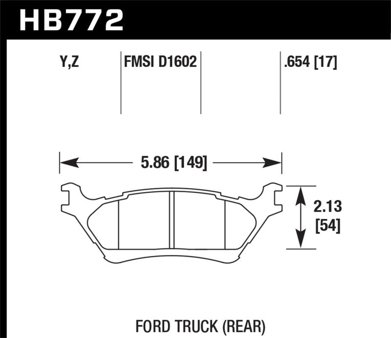Hawk 12-16 Ford F-150 Performance Ceramic Street Rear Brake Pads-Brake Pads - Performance-Hawk Performance