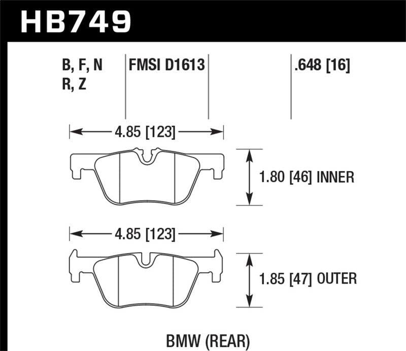 Hawk 13-14 BMW 328i/328i xDrive / 2014 428i/428i xDrive HPS 5.0 Rear Brake Pads-Brake Pads - Performance-Hawk Performance