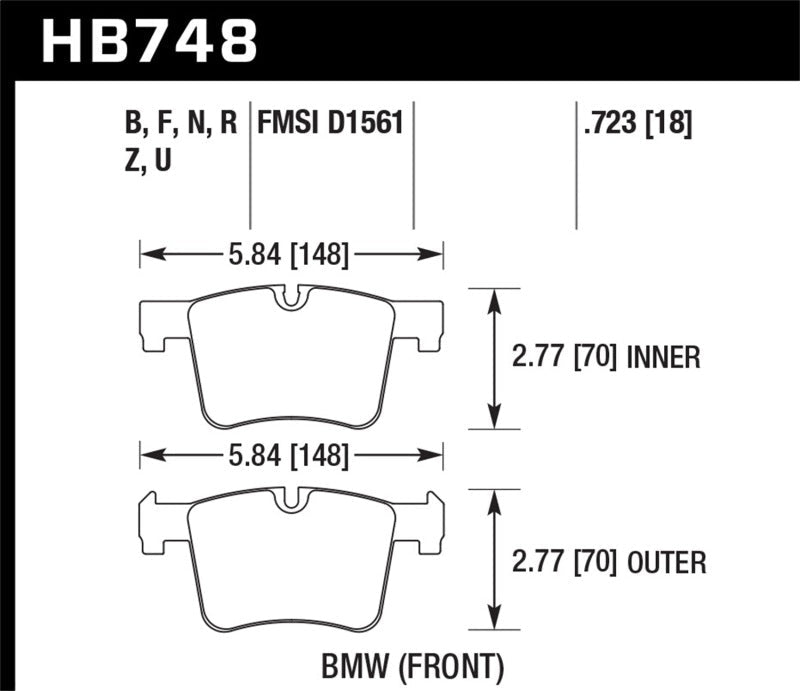 Hawk 13-14 BMW 328i/328i xDrive / 2014 428i/428i xDrive PC Front Brake Pads-Brake Pads - Performance-Hawk Performance