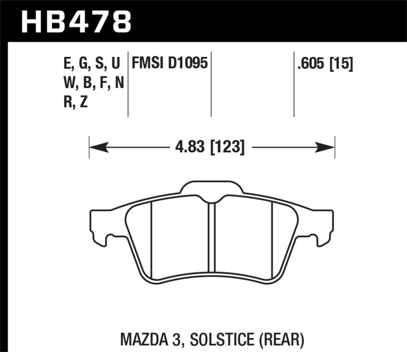 Hawk 13-14 Ford Focus ST / Mazda/ Volvo HP+ Street Rear Brake Pads-Brake Pads - Performance-Hawk Performance