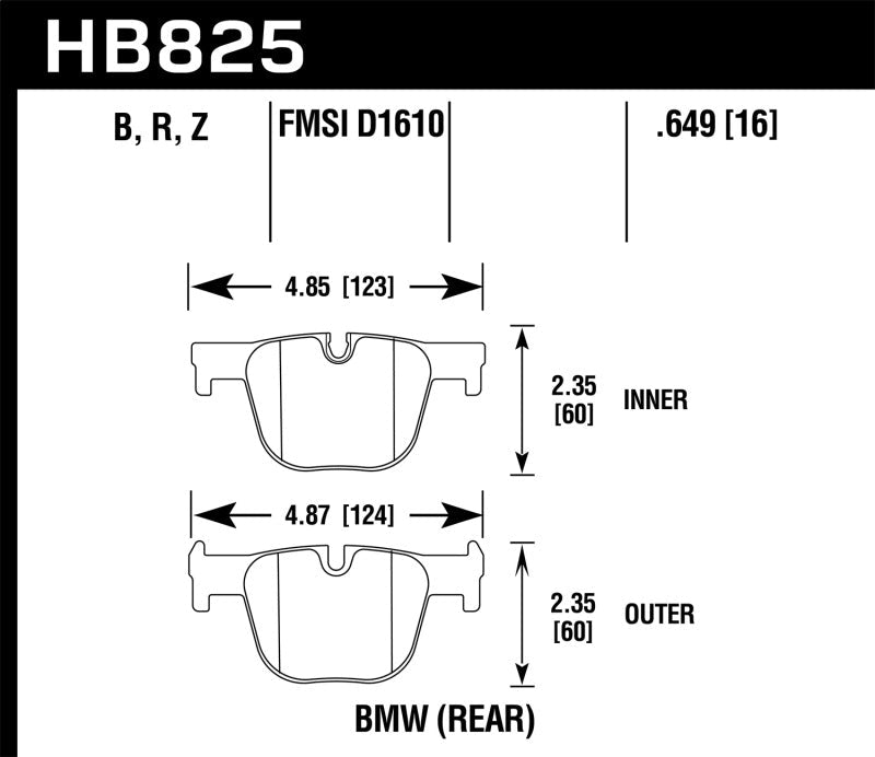 Hawk 13-15 BMW 335i/335i xDrive / 14-16 BMW 435i/435i xDrive HPS 5.0 Rear Brake Pads-Brake Pads - Performance-Hawk Performance