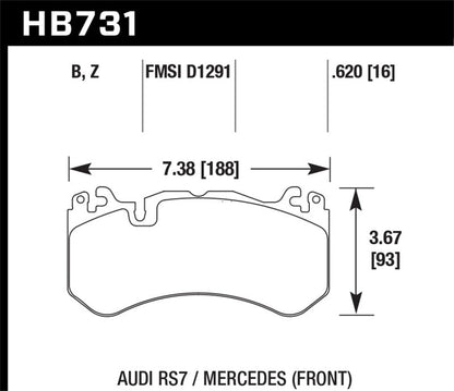 Hawk 13-16 Mercedes SL Class / 16-17 Audi RS7 Performance Ceramic Front Brake Pads-Brake Pads - Performance-Hawk Performance