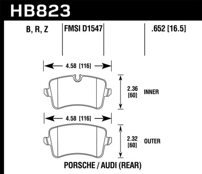 Hawk 13-17 Audi S6/S7/S8 / 12-17 Audi A6 Quattro/A7 Quattro Performance Ceramic Rear Brake Pads-Brake Pads - Performance-Hawk Performance