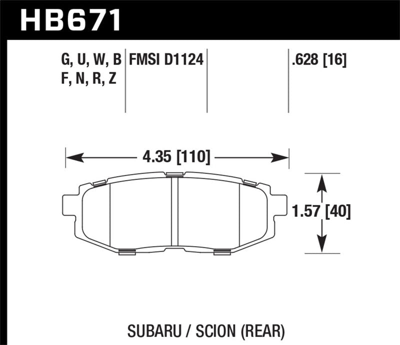 Hawk 13 Scion FR-S / 13 Subaru BRZ/10-12 Legacy 2.5 GT/3.6R DTC-30 Race Rear Brake Pads-Brake Pads - Racing-Hawk Performance