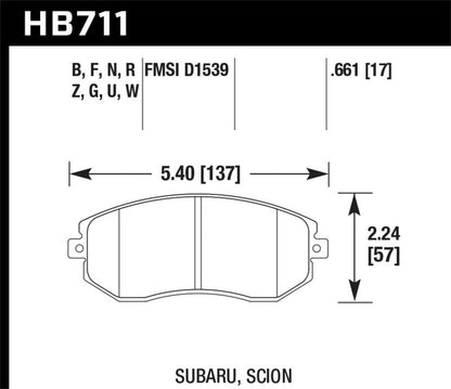 Hawk 13 Subaru BRZ/13 Legacy 2.5i / 13 Scion FR-S DTC-60 Front Race Brake Pads-Brake Pads - Racing-Hawk Performance
