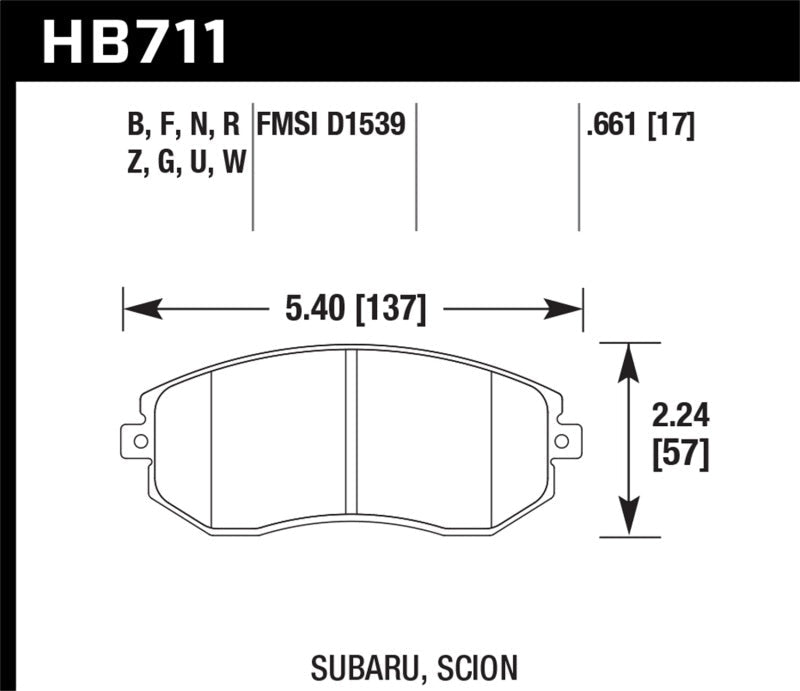 Hawk 13 Subaru BRZ/13 Legacy 2.5i / 13 Scion FR-S DTC-60 Front Race Brake Pads-Brake Pads - Racing-Hawk Performance