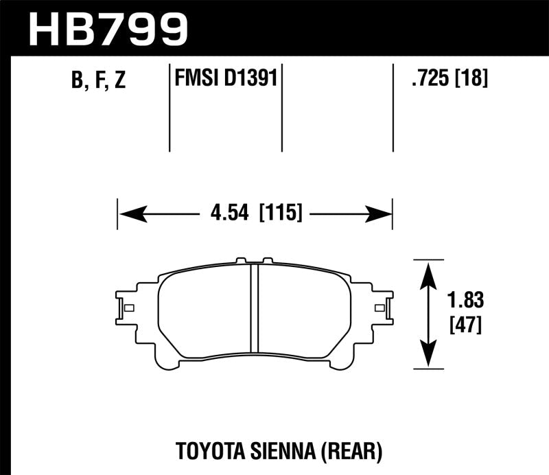 Hawk 14-16 Toyota Highlander Performance Ceramic Street Rear Brake Pads-Brake Pads - Performance-Hawk Performance