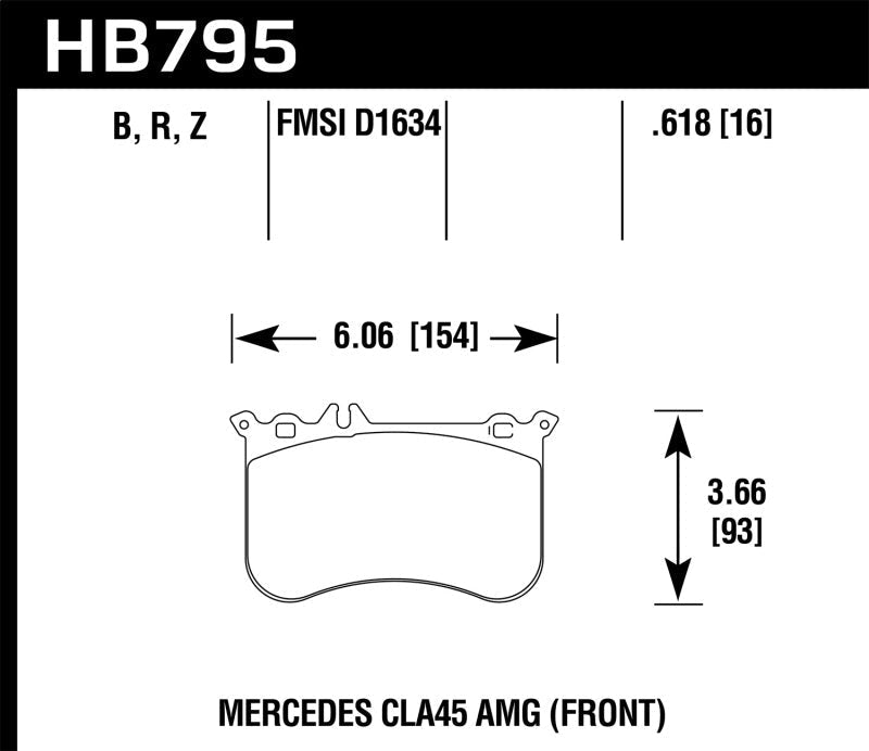 Hawk 14-17 Mercedes-Benz CLA 45 AMG/15-17 Mercedes-Benz GLA 45 AMG HPS 5.0 Front Brake Pads-Brake Pads - Performance-Hawk Performance