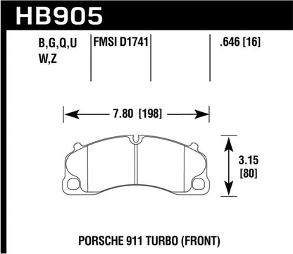 Hawk 14-18 Porsche 911 Performance Ceramic Street Front Brake Pads-Brake Pads - Performance-Hawk Performance