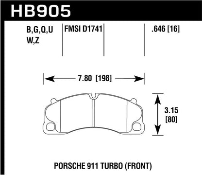 Hawk 14-18 Porsche 911 Performance Ceramic Street Front Brake Pads-Brake Pads - Performance-Hawk Performance