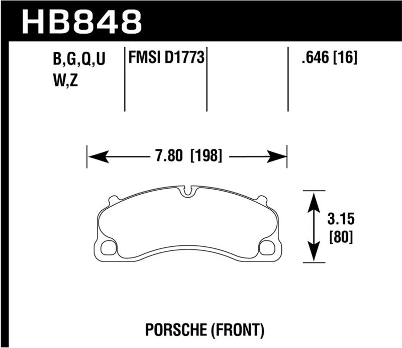 Hawk 14-19 Porsche 911 GT3/GT3 RS / 2016 Porsche Cayman GT4 PC Street Front Brake Pads-Brake Pads - Performance-Hawk Performance