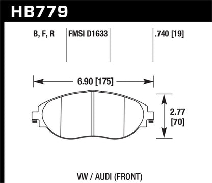 Hawk 15-16 Audi S3 HPS Street Front Brake Pads-Brake Pads - Performance-Hawk Performance