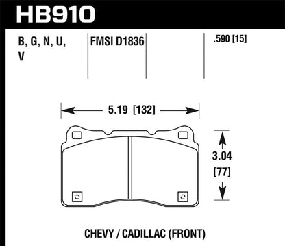 Hawk 15-16 Cadillac XTS / Chevrolet Corvette HPS 5.0 Front Brake Pads-Brake Pads - Performance-Hawk Performance