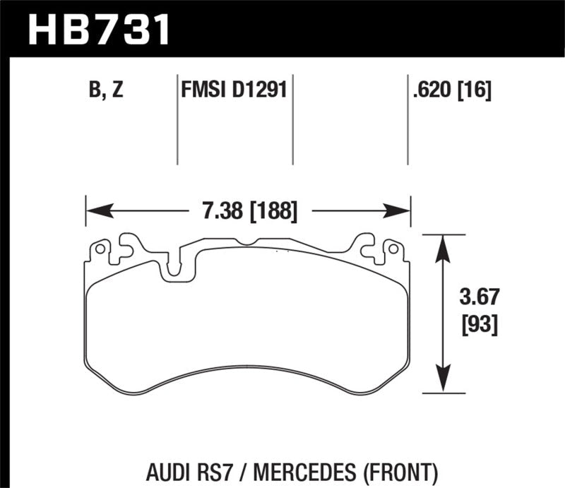 Hawk 15-17 Audi RS7 / 14-15 Mercedes G63 AMG / SL63 AMG HPS 5.0 Street Front Brake Pads-Brake Pads - Performance-Hawk Performance
