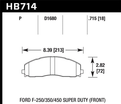Hawk 15-17 Ford F-250/350 LTS Street Front Brake Pads-Brake Pads - OE-Hawk Performance