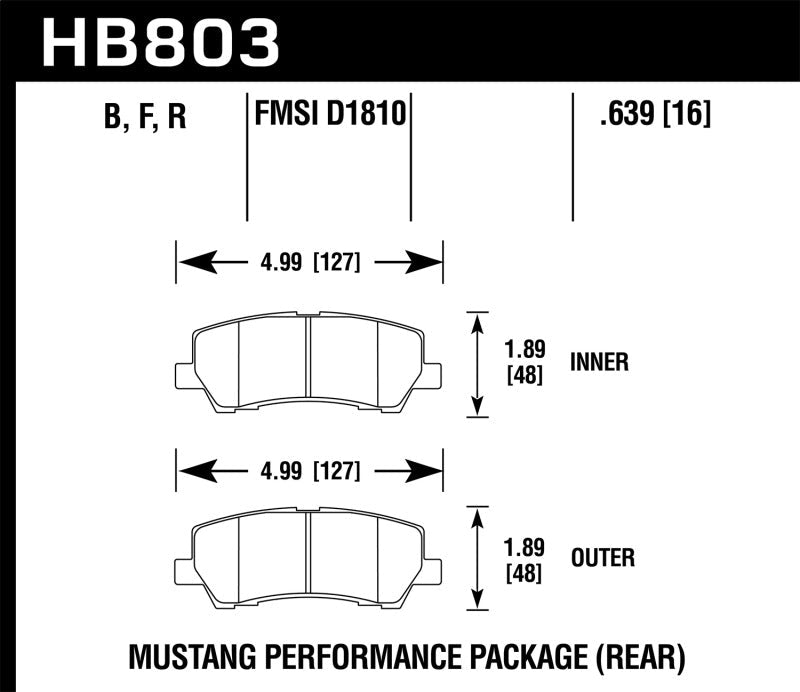 Hawk 15-17 Ford Mustang Performance Ceramic Rear Brake Pads-Brake Pads - Performance-Hawk Performance